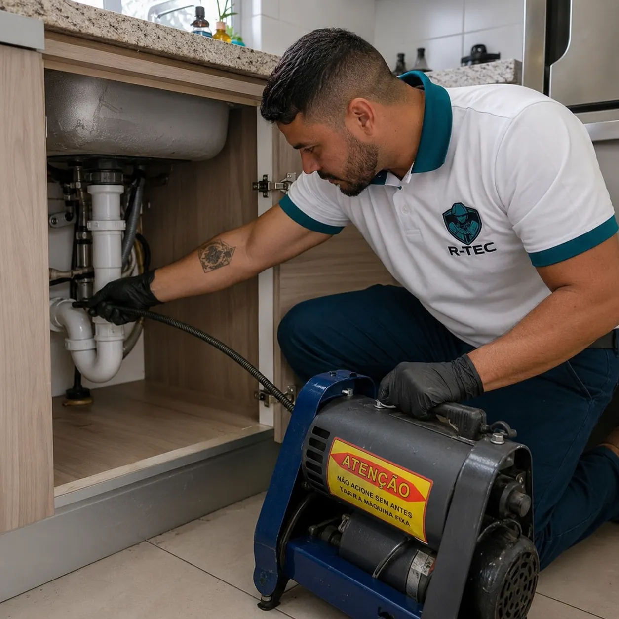 Serviço para desentupir pia de cozinha e banheiro